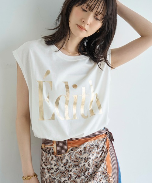 【汗染み防止加工】箔プリントロゴTシャツ