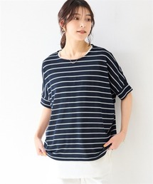 綿混うすカルゆるシルエット５分袖ドルマンプルオーバー（ＵＶカット・吸汗速乾・抗菌防臭・毛玉防止）＜大きいサイズ有＞