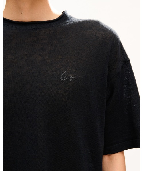 KENZO(ケンゾー)の「'KENZO Signature' エンブロイダリー ライト Tシャツ イン リネン コットン(その他トップス・メンズ・ブラック系その他5・SMALL/MEDIUM/LARGE)」の3枚目の写真