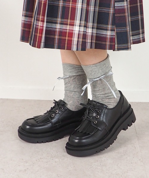 byあしながおじさん（バイアシナガオジサン）の「トラックソールキルトシューズ　8510153（ドレスシューズ・レディース・ブラック系その他/ブラック/ダークブラウン/レンガ・S/M/L/LL）」の2枚目の写真