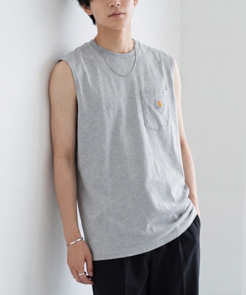 Carhartt(カーハート)の「【UT210】【Carhartt/カーハート】LOOSE FIT SLEEVELESS POCKET TEE CRHTT100374(Tシャツ/カットソー・メンズ・グレー/ブラック・LARGE/MEDIUM)」の2枚目の写真