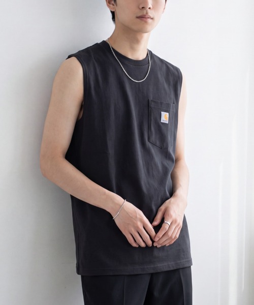 Carhartt(カーハート)の「【UT210】【Carhartt/カーハート】LOOSE FIT SLEEVELESS POCKET TEE CRHTT100374(Tシャツ/カットソー・メンズ・グレー/ブラック・LARGE/MEDIUM)」の1枚目の写真