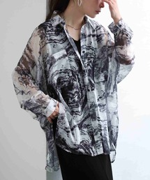 マーブル柄シアードルマンシャツ