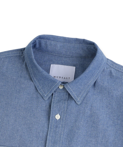 MUDSALT(マッドソルト)の「シャンブレー ワーク 半袖シャツ インディゴ(シャツ/ブラウス・レディース・その他・2/3)」の3枚目の写真