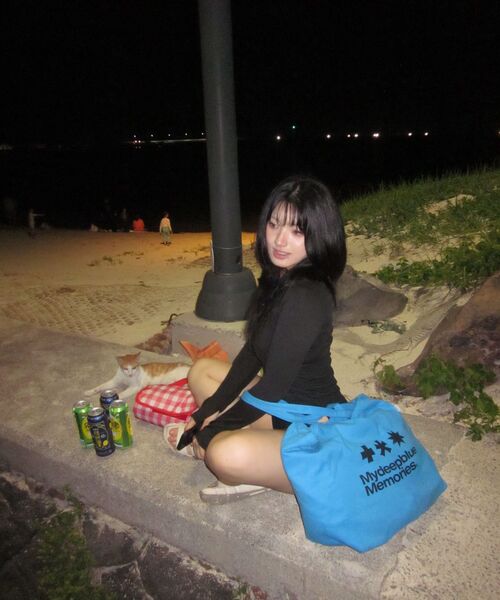 mydeepbluememories(マイディープブルーメモリーズ)の「MM LOGO ECO BAG_Cyan(エコバッグ/サブバッグ・レディース・ターコイズブルー・FREE)」の8枚目の写真