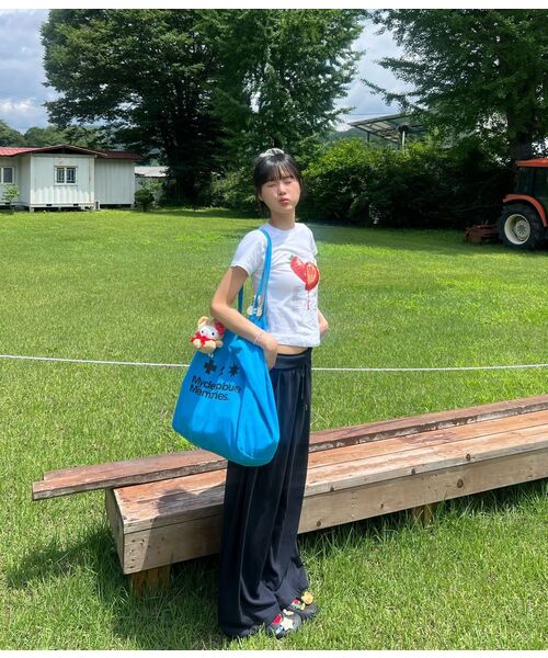mydeepbluememories(マイディープブルーメモリーズ)の「MM LOGO ECO BAG_Cyan(エコバッグ/サブバッグ・レディース・ターコイズブルー・FREE)」の14枚目の写真