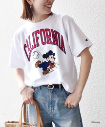 Champion:〈洗濯機可能〉ディズニー / グラフィック ロゴ ショート スリーブ TEE