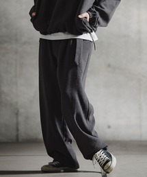 mp15199-Wool-Blend Woven Belted Trousers ワイドストレートパンツ(211-019-gla-cg)
