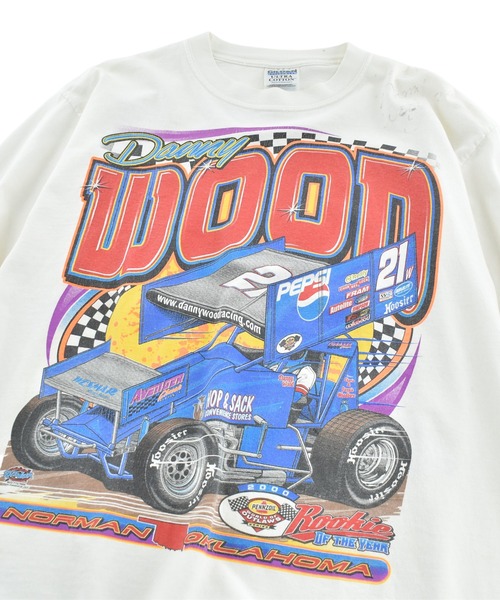 GILDAN(ギルダン)の「【USED】Y2K GILDAN “Danny Wood” ロングスリーブ レーシングTシャツ(Tシャツ/カットソー・メンズ・ホワイト・LARGE)」の2枚目の写真