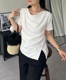 prose verse | サイドタックドレープネックトップス(Tシャツ/カットソー)