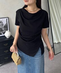prose verse | サイドタックドレープネックトップス(Tシャツ/カットソー)