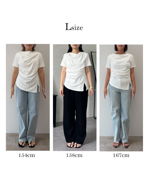 prose verse(プロズヴェール)の「サイドタックドレープネックトップス(Tシャツ/カットソー・レディース・イエロー/ブラック/オフホワイト・LARGE/MEDIUM)」の22枚目の写真