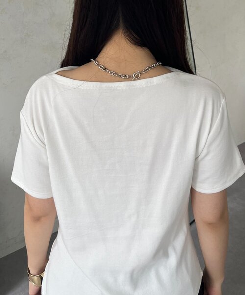 prose verse(プロズヴェール)の「サイドタックドレープネックトップス(Tシャツ/カットソー・レディース・イエロー/ブラック/オフホワイト・LARGE/MEDIUM)」の14枚目の写真