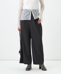 《セットアップ対応》ウォッシャブル強撚ツイルワイドパンツ