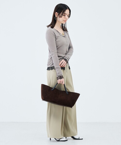 NOLLEY’S Sophi(ノーリーズソフィ)の「《セットアップ対応》ウォッシャブル強撚ツイルワイドパンツ(その他パンツ・レディース・レンガ/オリーブ/チャコールグレー・34/38/36)」の9枚目の写真