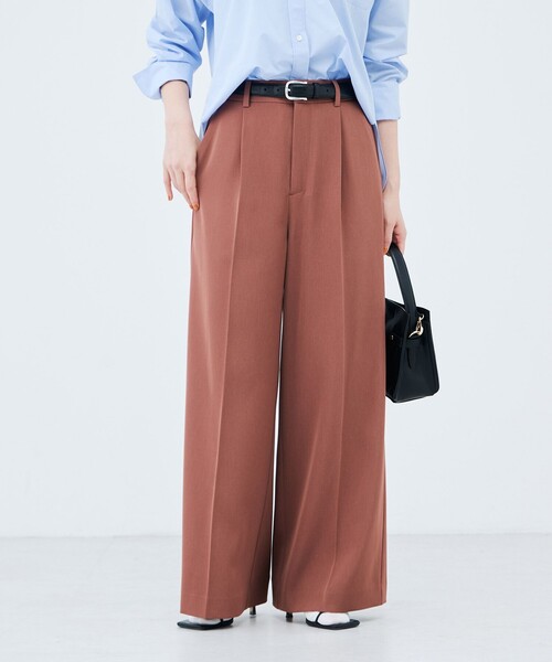 NOLLEY’S Sophi(ノーリーズソフィ)の「《セットアップ対応》ウォッシャブル強撚ツイルワイドパンツ(その他パンツ・レディース・レンガ/オリーブ/チャコールグレー・34/38/36)」の17枚目の写真