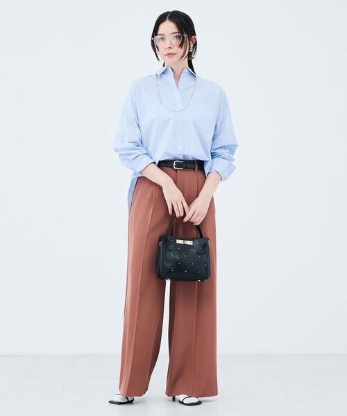 NOLLEY’S Sophi(ノーリーズソフィ)の「《セットアップ対応》ウォッシャブル強撚ツイルワイドパンツ(その他パンツ・レディース・レンガ/オリーブ/チャコールグレー・34/38/36)」の18枚目の写真