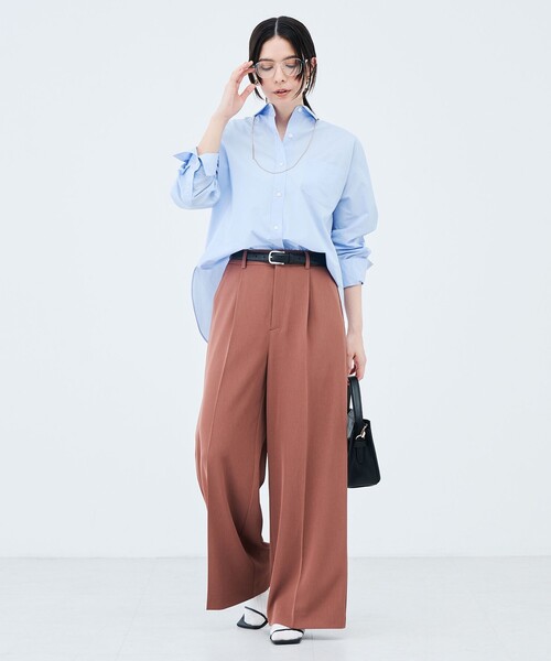 NOLLEY’S Sophi(ノーリーズソフィ)の「《セットアップ対応》ウォッシャブル強撚ツイルワイドパンツ(その他パンツ・レディース・レンガ/オリーブ/チャコールグレー・34/38/36)」の19枚目の写真