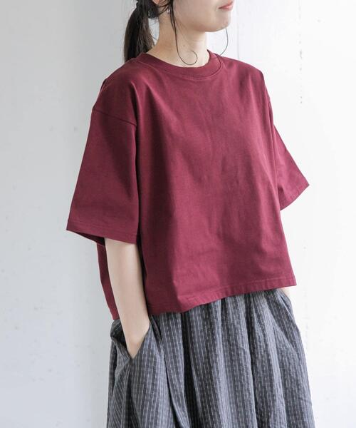 FORK&SPOON(フォークアンドスプーン)の「FORK&SPOON ショルダータックTシャツ(Tシャツ/カットソー・レディース・バーガンディー/ブラック/ホワイト系その他・1)」の1枚目の写真