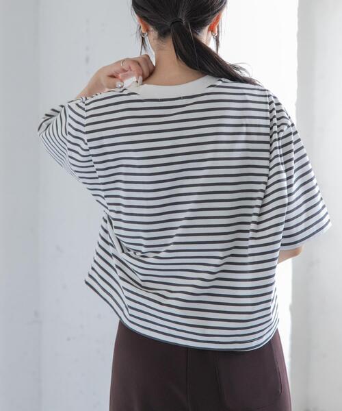 FORK&SPOON(フォークアンドスプーン)の「FORK&SPOON ショルダータックTシャツ(Tシャツ/カットソー・レディース・バーガンディー/ブラック/ホワイト系その他・1)」の7枚目の写真