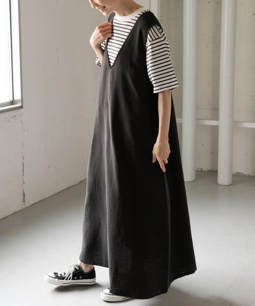 FORK&SPOON(フォークアンドスプーン)の「FORK&SPOON ショルダータックTシャツ(Tシャツ/カットソー・レディース・バーガンディー/ブラック/ホワイト系その他・1)」の9枚目の写真