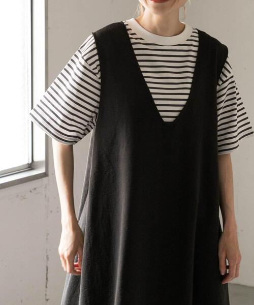 FORK&SPOON(フォークアンドスプーン)の「FORK&SPOON ショルダータックTシャツ(Tシャツ/カットソー・レディース・バーガンディー/ブラック/ホワイト系その他・1)」の10枚目の写真