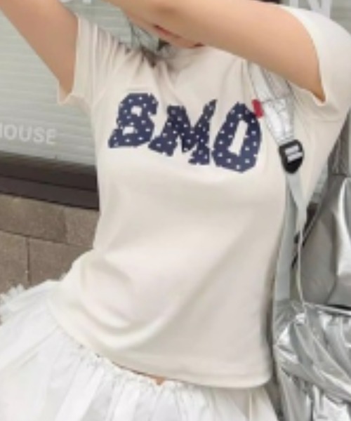 Vipoa(ヴィポア)の「ドットレタリングハートT(Tシャツ/カットソー・レディース・ネイビー/ホワイト・FREE)」の18枚目の写真