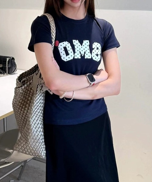 Vipoa(ヴィポア)の「ドットレタリングハートT(Tシャツ/カットソー・レディース・ネイビー/ホワイト・FREE)」の12枚目の写真