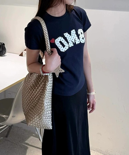 Vipoa(ヴィポア)の「ドットレタリングハートT(Tシャツ/カットソー・レディース・ネイビー/ホワイト・FREE)」の14枚目の写真