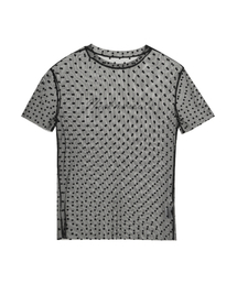 DOTS SHEER HALF TOP_BLACK