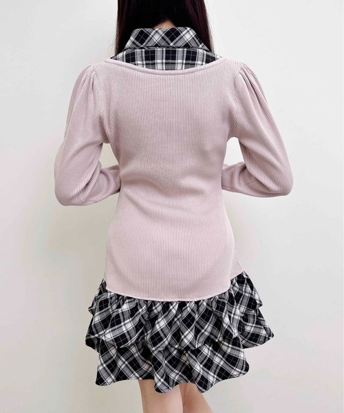 INGNI(イング)の「【WEB限定】チェックシャツドッキング長袖ニットワンピース(ワンピース・レディース・ピンク系その他/ブラック系9/ブラック系その他4・M)」の18枚目の写真