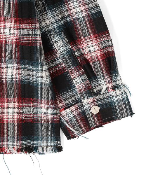 DANKE SCHON（ダンケシェーン）の「DankeSchon/ダンケシェーン/FLANNEL DAMAGE SHIRTS DOBBY（シャツ/ブラウス・メンズ・ブラック系その他/ホワイト系2・M/L）」の11枚目の写真