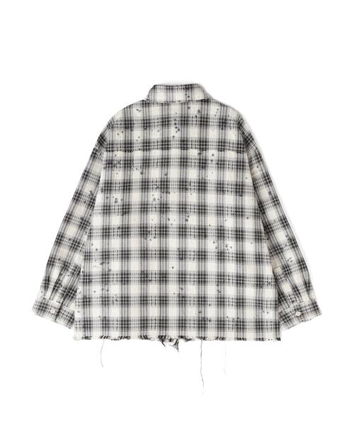 DANKE SCHON（ダンケシェーン）の「DankeSchon/ダンケシェーン/FLANNEL DAMAGE SHIRTS DOBBY（シャツ/ブラウス・メンズ・ブラック系その他/ホワイト系2・M/L）」の15枚目の写真