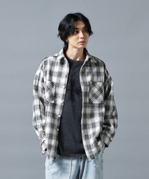DankeSchon/ダンケシェーン/FLANNEL DAMAGE SHIRTS DOBBY