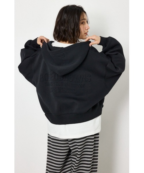 RODEO CROWNS WIDE BOWL(ロデオクラウンズワイドボウル)の「エンボス W-ZIP ショート パーカー(パーカー・レディース・パープル/ネイビー/ブラック/グレー×ホワイト・FREE)」の11枚目の写真