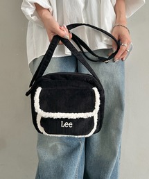 Lee.ボア ポケット コーデュロイ スクエア ミニショルダーバッグ.レディース.軽量.コンパクト.マチあり.収納.秋冬