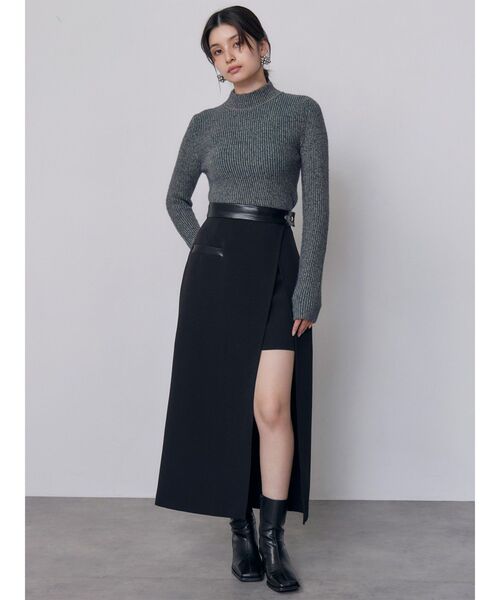 MURUA(ムルーア)の「スリットレイヤードナロースカート 秋服 冬服(スカート・レディース・ブラック/その他1・2/1)」の3枚目の写真