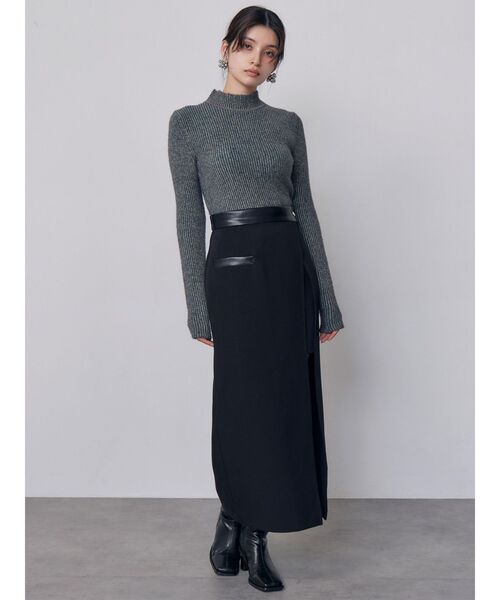 MURUA(ムルーア)の「スリットレイヤードナロースカート 秋服 冬服(スカート・レディース・ブラック/その他1・2/1)」の6枚目の写真