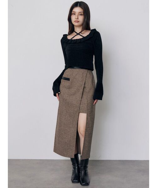 MURUA(ムルーア)の「スリットレイヤードナロースカート 秋服 冬服(スカート・レディース・ブラック/その他1・2/1)」の10枚目の写真
