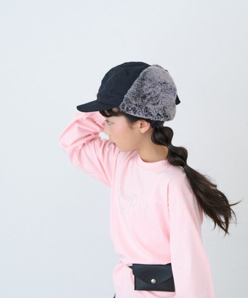CIAOPANIC TYPY(チャオパニックティピー)の「【KIDS】KIDSミリタリーフライトCAP(キャップ・キッズ・ブラウン/ベージュ/ブラック・ONE SIZE)」の7枚目の写真