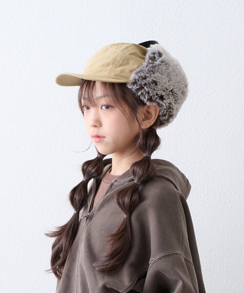 CIAOPANIC TYPY(チャオパニックティピー)の「【KIDS】KIDSミリタリーフライトCAP(キャップ・キッズ・ブラウン/ベージュ/ブラック・ONE SIZE)」の22枚目の写真