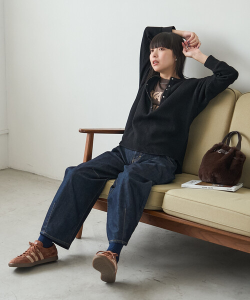 FREAK'S STORE(フリークスストア)の「ワッフルヘンリープルオーバー(Tシャツ/カットソー・レディース・ブラック/ネイビー/グレー・フリ-)」の20枚目の写真