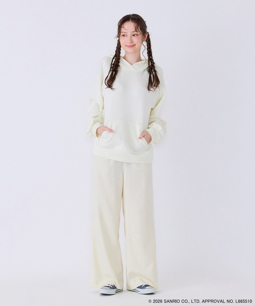 Jolly Poupee(ジョリープッペ)の「【My Melody】 マイメロディ 刺繍パーカー(パーカー・レディース・ピンク/ブラック/オフホワイト・38/42)」の4枚目の写真
