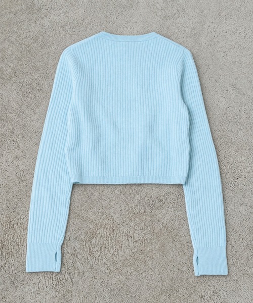 adidas(アディダス)の「【adidas Originals by JENNIE】カシュクールニット / ニット ラップアラウンド カーディガン / アディダスオリジナルス adidas Originals(ニット/セーター・レディース・ブラック/ライトブルー/ベージュ・M)」の8枚目の写真