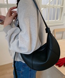 【500mlペットボトル収納可】2WAY ハノジシームハーフムーン ショルダーバッグ
