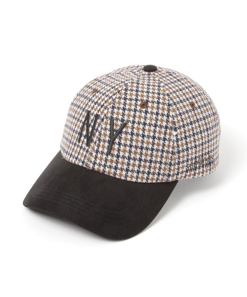 Manhattan Portage(マンハッタンポーテージ)の「【Manhattan Portage(マンハッタンポーテージ)】チェックバイカラーCAP(キャップ・メンズ・オフホワイト/レッド/ブラウン・FREE)」の1枚目の写真
