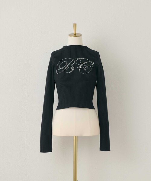 Belle Charme(ベルシャルム)の「【Belle Charme】BC Logo Long Sleeve Rib Knit(ニット/セーター・レディース・オフホワイト/ブラック/チャコールグレー/ベージュ・FREE)」の22枚目の写真
