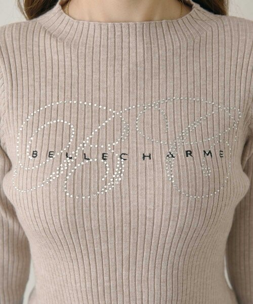 Belle Charme(ベルシャルム)の「【Belle Charme】BC Logo Long Sleeve Rib Knit(ニット/セーター・レディース・オフホワイト/ブラック/チャコールグレー/ベージュ・FREE)」の7枚目の写真