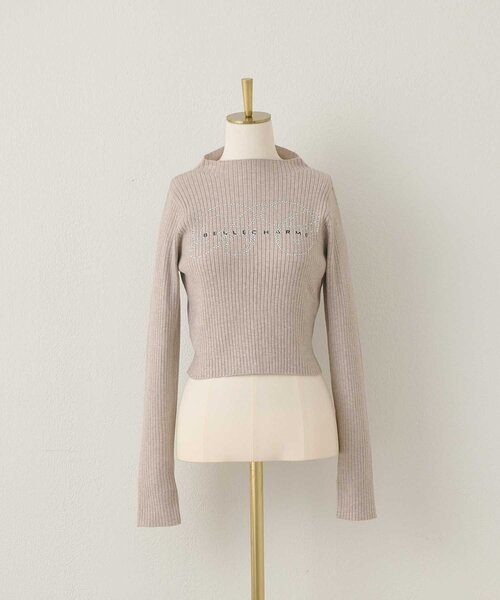 Belle Charme(ベルシャルム)の「【Belle Charme】BC Logo Long Sleeve Rib Knit(ニット/セーター・レディース・オフホワイト/ブラック/チャコールグレー/ベージュ・FREE)」の10枚目の写真
