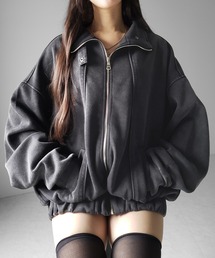 【 2color 】ピグメントヴィンテージジップアップオーバースウェットブルゾン / pigment vintage zipup over sweat blouson